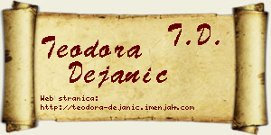 Teodora Dejanić vizit kartica